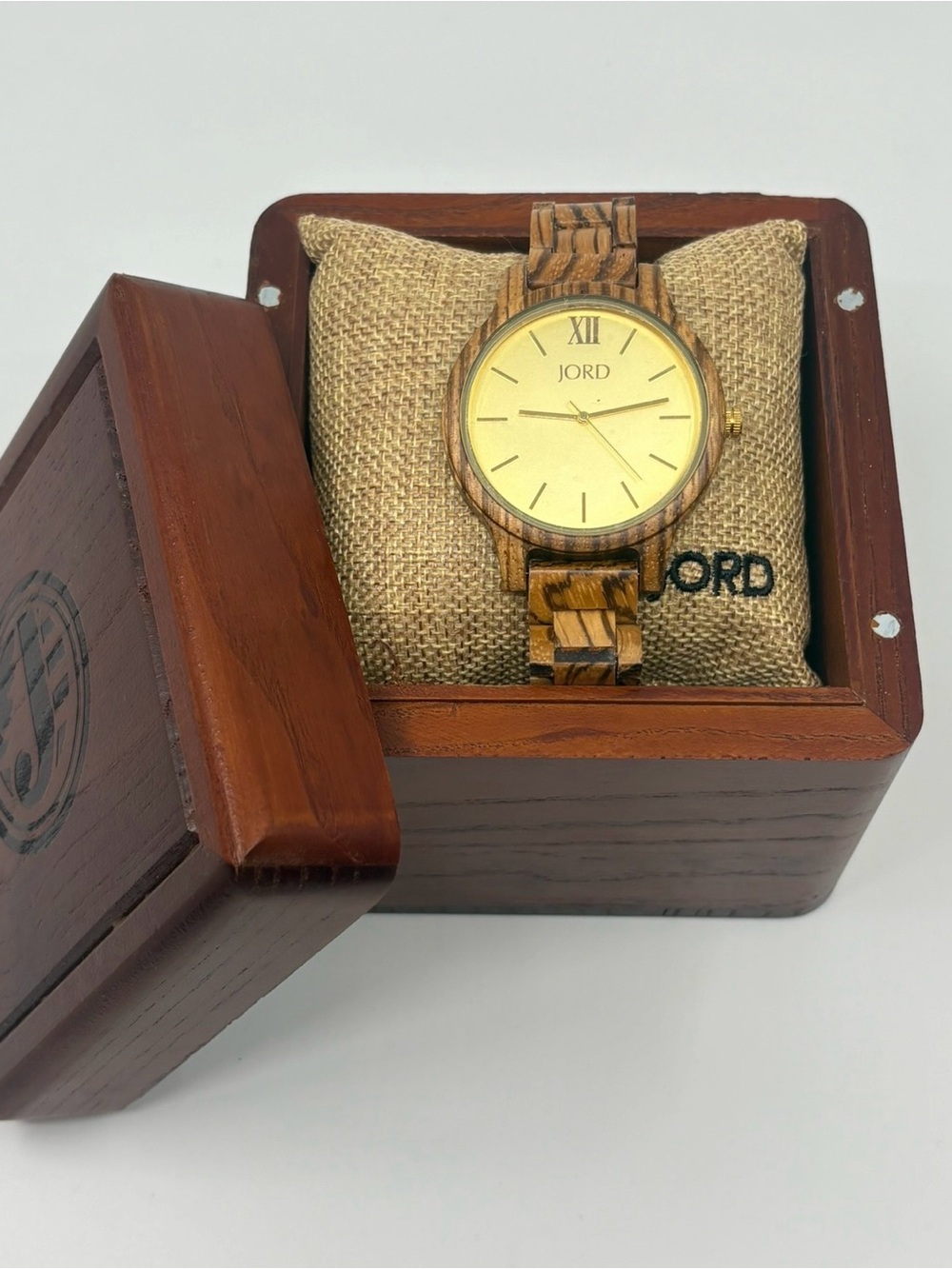 NEW - Jord Zebrawood Watch with Gold Dial